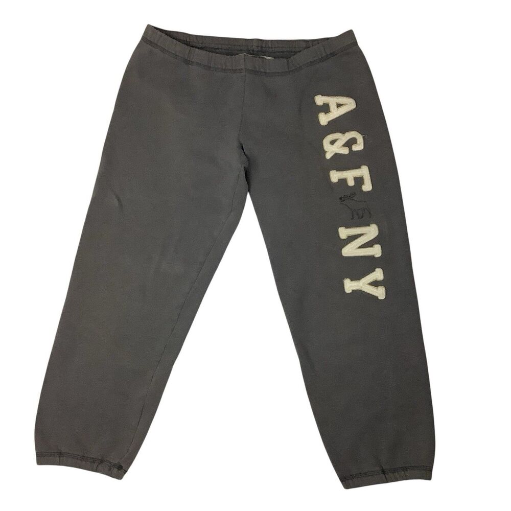 Vintage Y2K Abercrombie Fitch Women Cropped Gray Sweatpants Women XS Low Waist